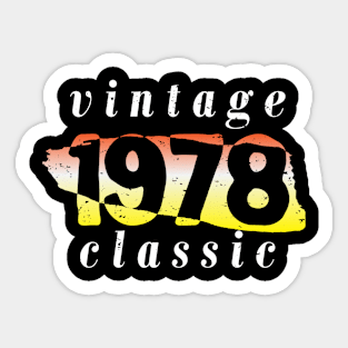 vintage 1978 birthday classic Sticker